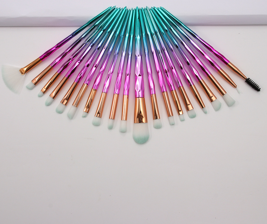 Eye Brush Set with Colorful Diamond Handles