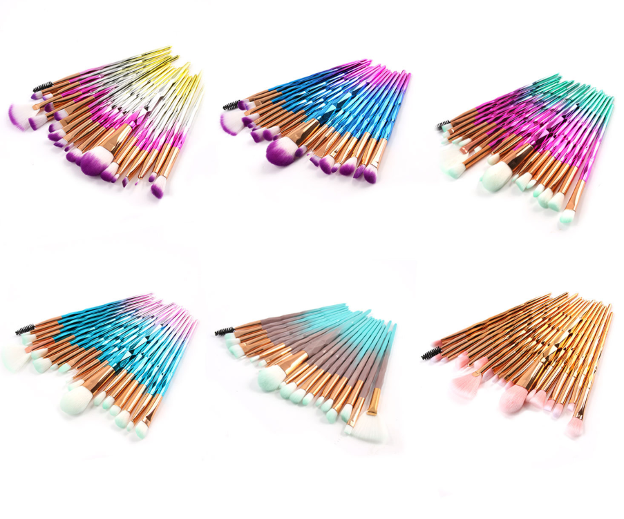 Eye Brush Set with Colorful Diamond Handles